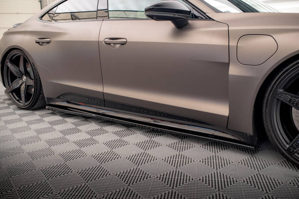 Zijskirts V.1 Audi E-Tron GT & RS GT Maxton Glans Zwart
