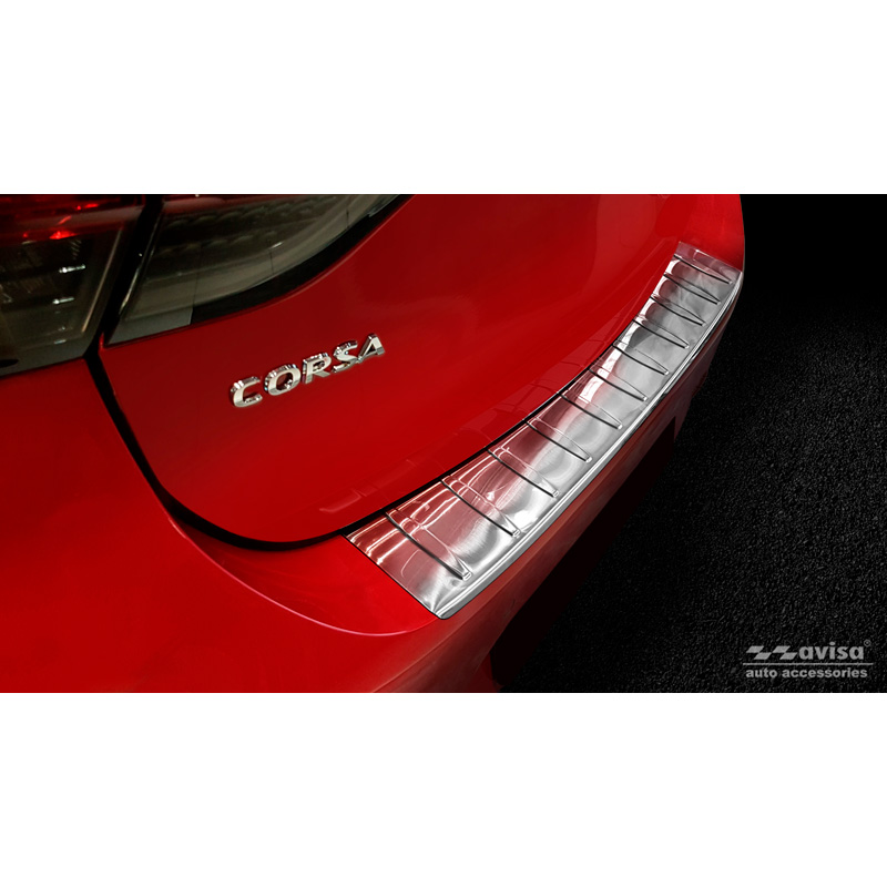 Stainless Steel Rear bumper protector  Opel Corsa F HB 5-doors GS-Line 2019- 'Ribs'