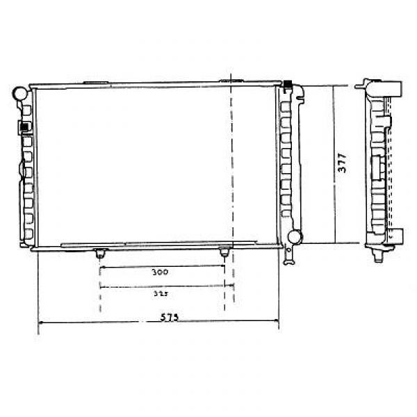 Radiator DB W 201 82-93 574x368 190E 2.0D +/-AC