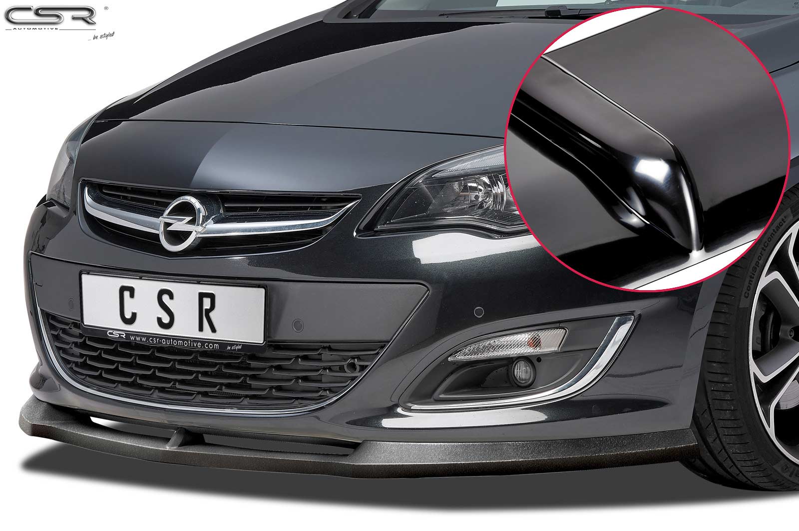 Voorspoiler Opel Astra J Glans Zwart