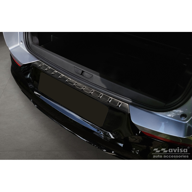 Black Stainless Steel Rear bumper protector  Opel Grandland X Facelift 2021- 'Ribs'