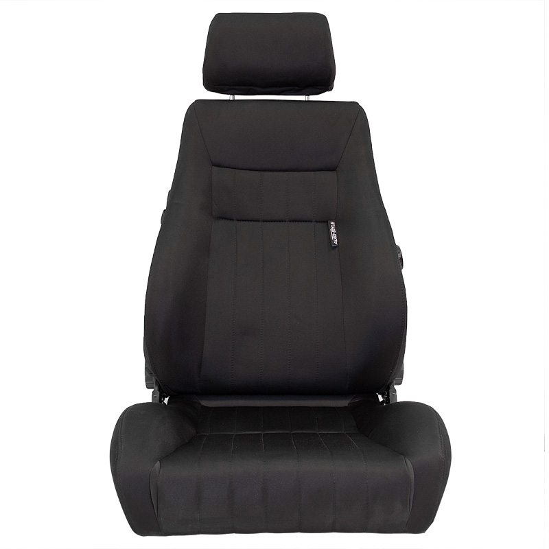 Sport seat 'Retro' - Black - Dual-side reclinable back-rest - incl. slides