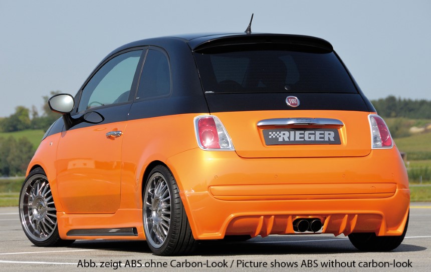 Diffuser Fiat 500 (312) dubbele uitlaat Rieger carbon-look