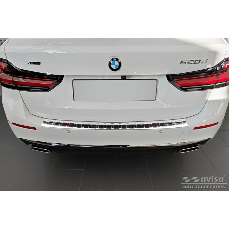 Stainless Steel Rear bumper protector  BMW 5-Series G31 Touring Facelift 2020-2024 excl. M-Sport 'Ribs'