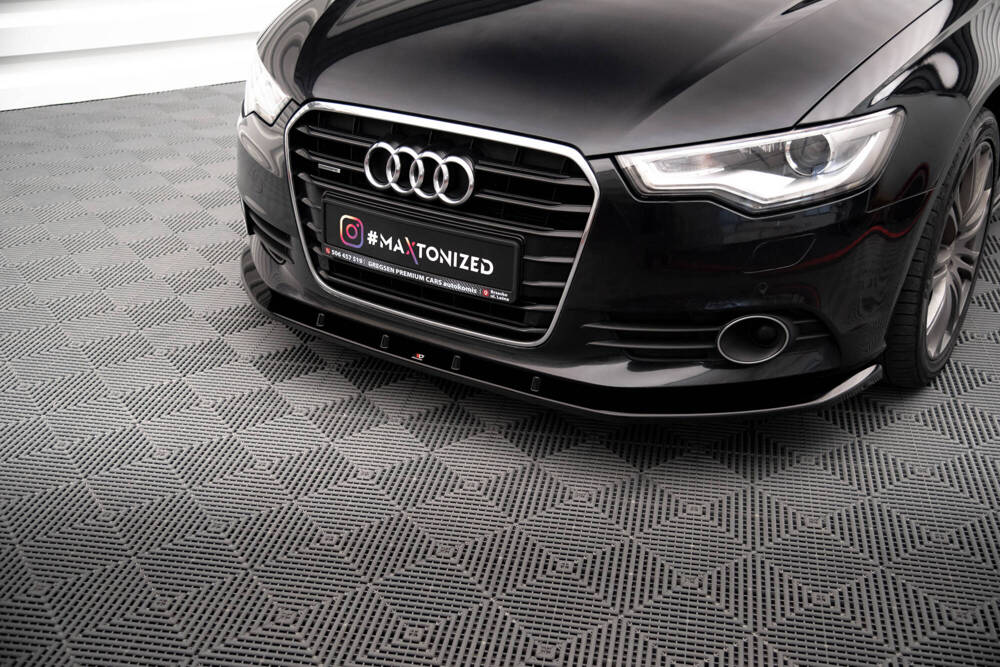 Voorspoiler V.3 Audi A6 Avant C7 Maxton Glans Zwart