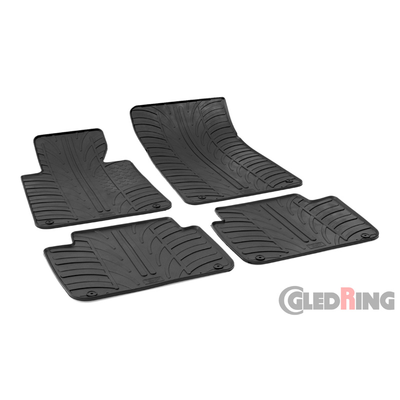 Rubber car mats set  BMW 3-Series E46 1998-2005 (T profile 4-pieces + mounting clips)