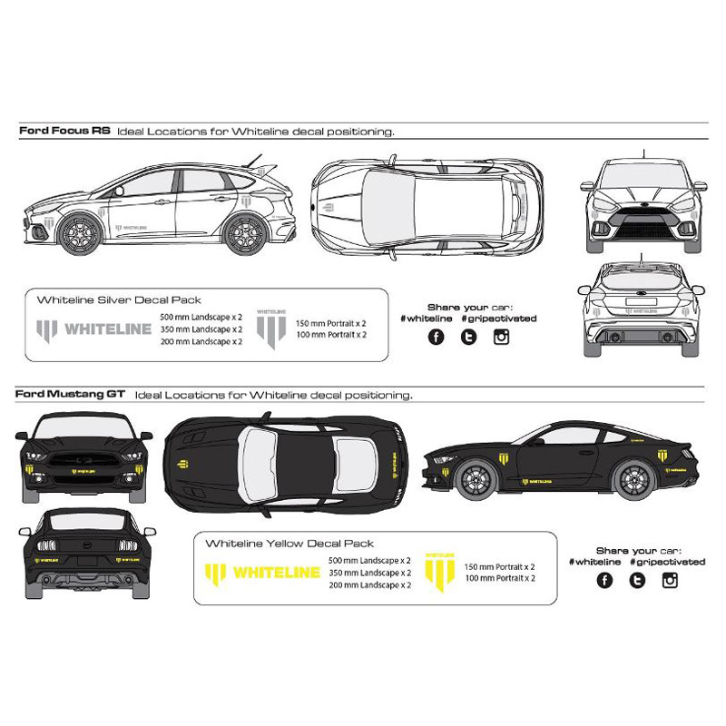 Whiteline Whiteline Decal Kits 10 Pk Silver