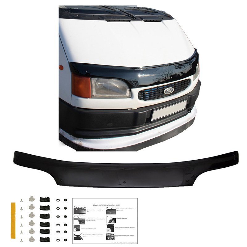 Motorkapbeschermer (steenslagcover)  Ford Transit MK5 1993-2002 - Glanzend zwart