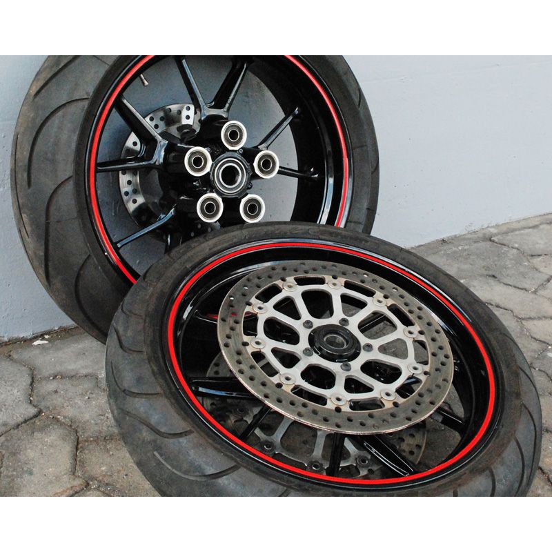 Foliatec PIN-Striping rim design red - Width = 6mm: 4x2,15 meter