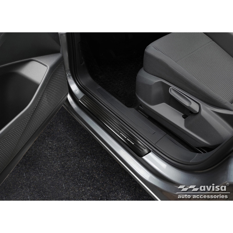 Zwart RVS Instaplijsten  Volkswagen Caddy V 2020- - 'Special Edition' - 2-delig