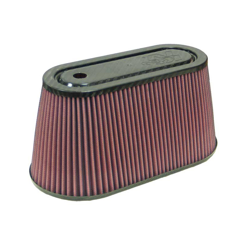 K&N Universal Air Filter - Carbon Fiber Top - 89mm flange, 305mm x 152mm base, 252mm x 100mm top, 152mm height (RF-1038)