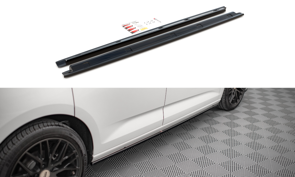 Zijskirts Volkswagen Caddy MK5 Maxton Glans Zwart