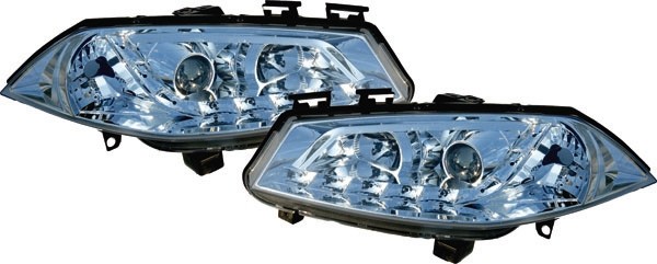 Koplampen Renault Megane 02-05 DRL Look Chroom