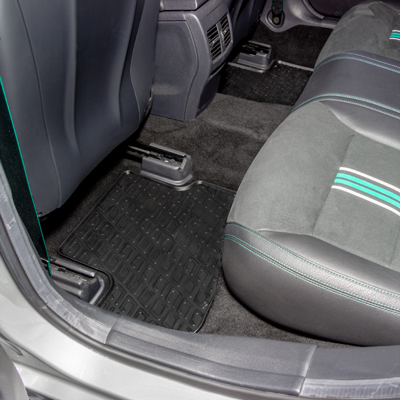 Rubber car mats set  Mercedes B-Class W246 2011-2019/A-Class W176 2012-2018/CLA/GLA 2014-2020 (G profile 4-pieces + mounting clips)