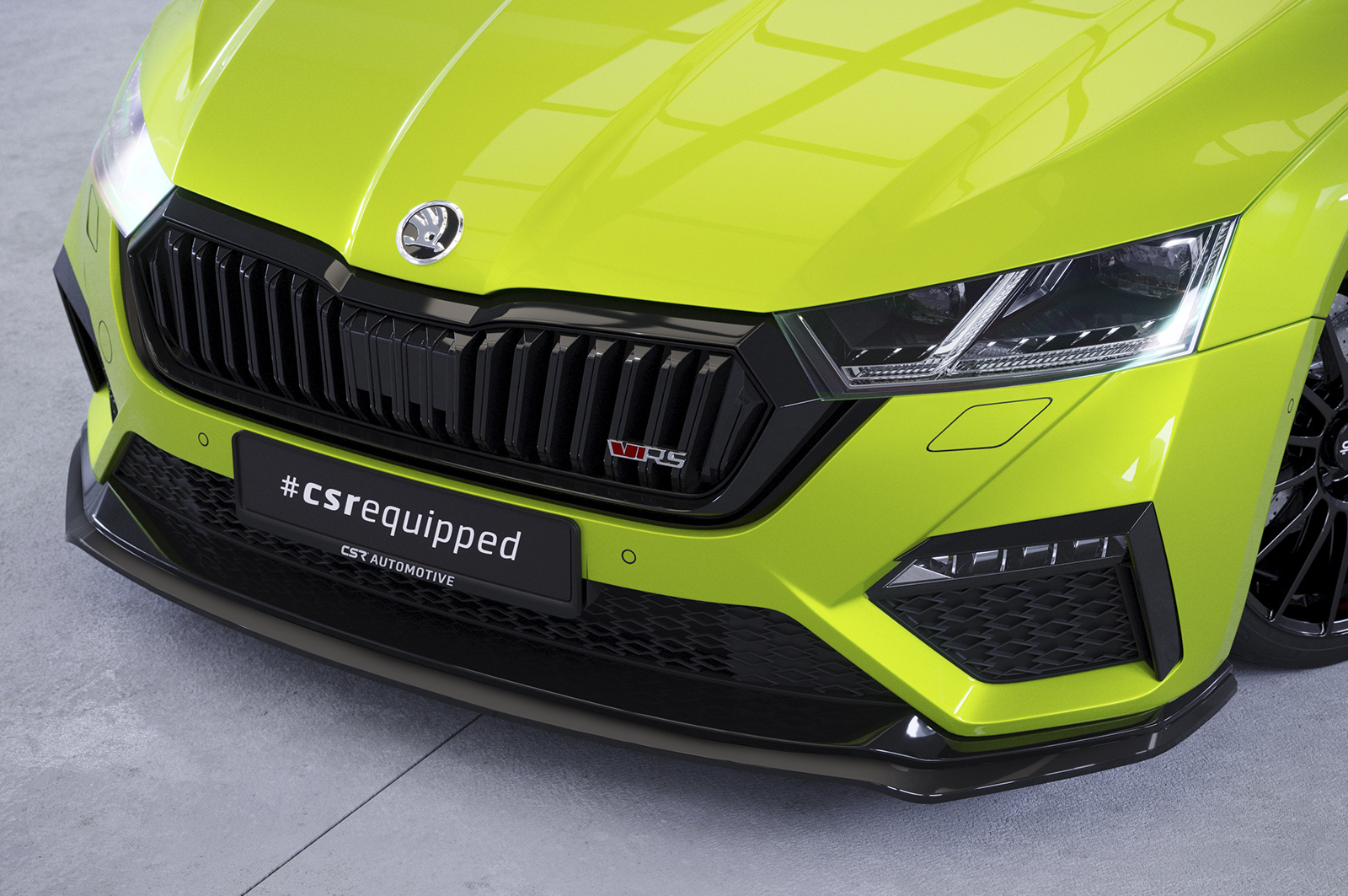 Voorspoiler Skoda Octavia 4 VRS CSR Glans Zwart
