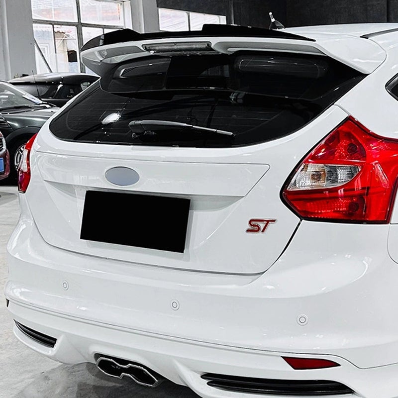 Roof spoiler (Spoiler Cap)  Ford Focus III HB 5-doors ST & ST-Line 2011-2018 (ABS Glossy Black)