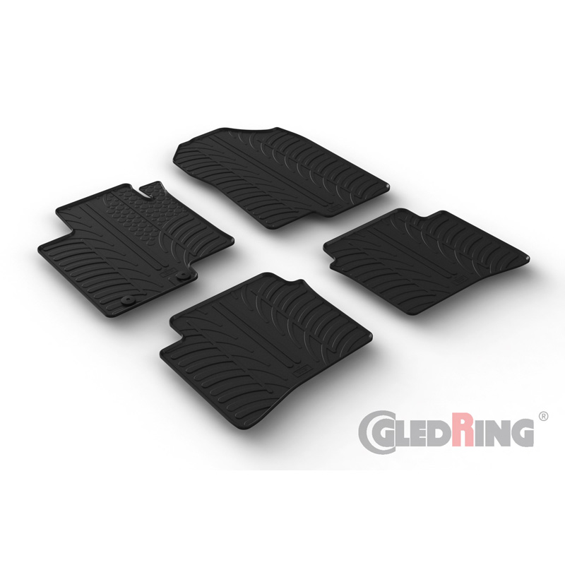 Rubber car mats set  Hyundai i20 III 2020- (T profile 4-pieces + mounting clips)