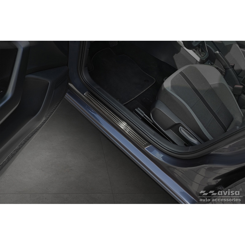 Zwart RVS Instaplijsten  Volkswagen VI Polo 2017- - 'Special Edition' - 4-delig