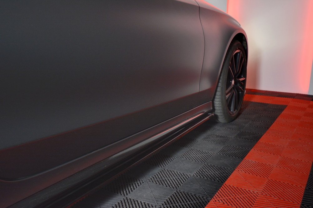 Zijskirts Mercedes C Klasse W205 Coupe AMG Pakket Maxton Glans Zwart