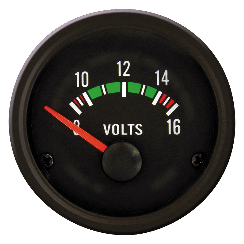Performance Instrument Zwart Voltage 8-16 Volt 52mm