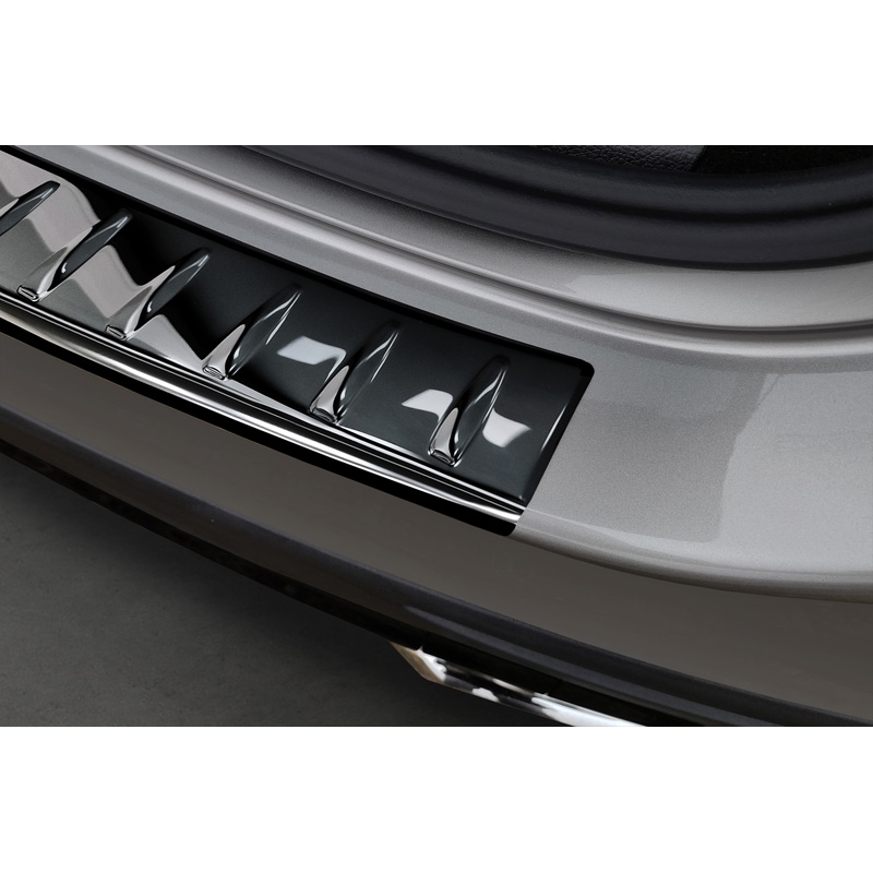 Black Mirror Stainless Steel Rear bumper protector  Mercedes GLC II (X254) 2022- 'Ribs'