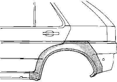 spatbordrand 4/5 drs, links Opel Corsa A, 1983-1993