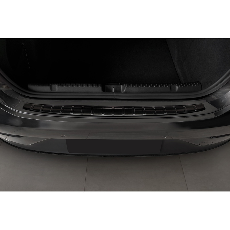 Black Stainless Steel Rear bumper protector  Mercedes EQE (V295) 2022- 'Ribs'