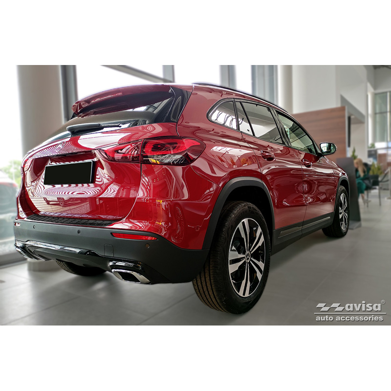 Zwart RVS Achterbumperprotector  Mercedes GLA-Klasse II H247 2020- 'Ribs'