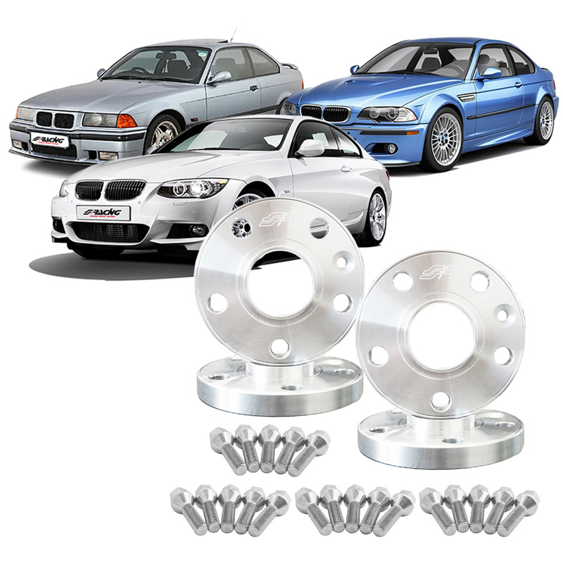 Simoni Racing Aluminium-Spurverbreiterungssatz - 2x16mm(VA) - 2x18mm(HA) (Mittenzentrierung 72,6mm) mit Radschrauben - passend für BMW Diverse