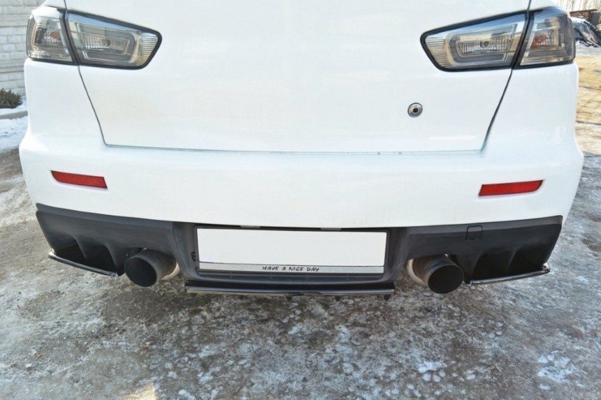 Diffuser Mitsubishi Lancer Evo X Maxton Design glans zwart