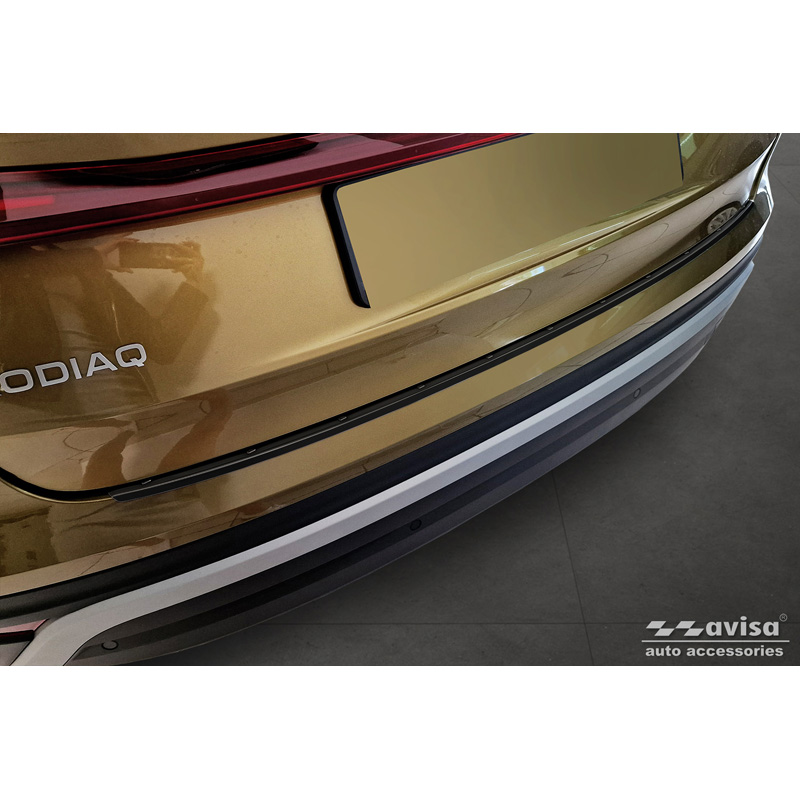 Black Stainless Steel Rear bumper protector  Skoda Kodiaq II (PS7) 2024- 'Ribs'