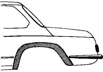 spatbordrand, links BMW 02 serie, 1966-1977