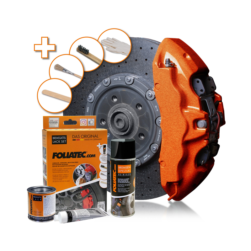 Foliatec Brake Caliper Lacquer Set - cosmic orange metallic - 3 Components