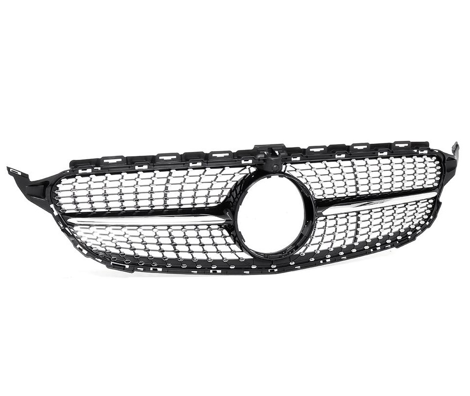 Grill Mercedes W205 13-18 Diamond Zwart/Chroom Camera