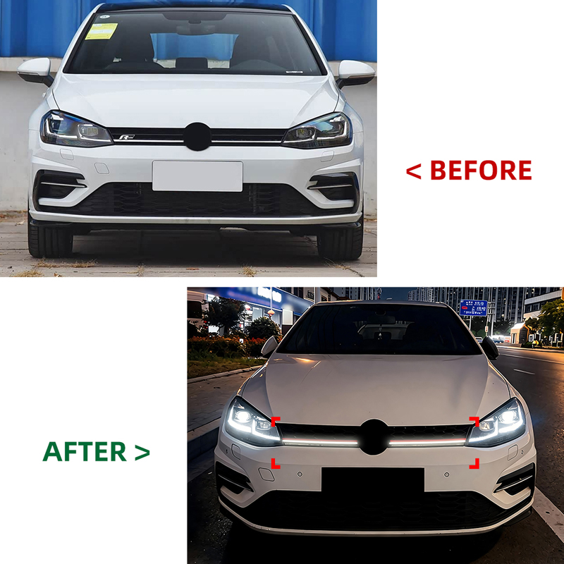 GTi-Look Grill met LED-Strip  Volkswagen Golf VII (7.5) HB/Variant Facelift 2017-2020