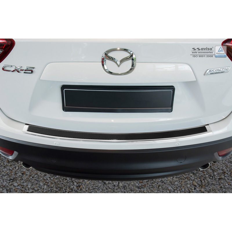 RVS Achterbumperprotector 'Deluxe'  Mazda CX5 2012-2017 Chroom/Zwart Carbon