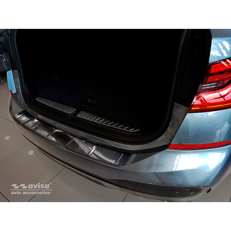 Real 3D Carbon Rear bumper protector  BMW 6-Series Gran Turismo G32 2017- 'Ribs'