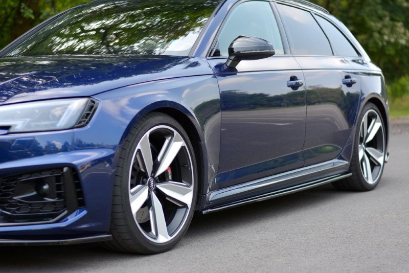 Zijskirts Audi RS4 B9 Maxton Glans Zwart