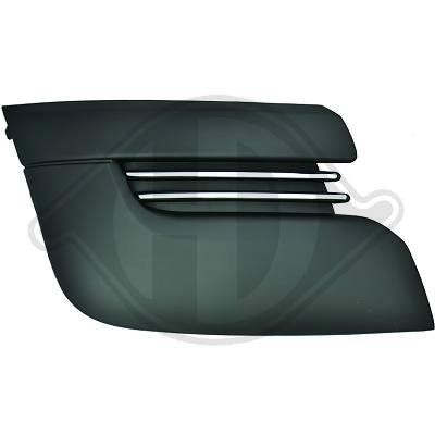 BumperGrill links 3008 09->> ZWART/Chroom