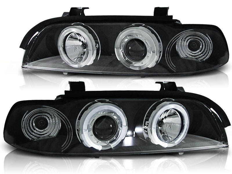 Headlights BMW E39 Angel Eyes Black