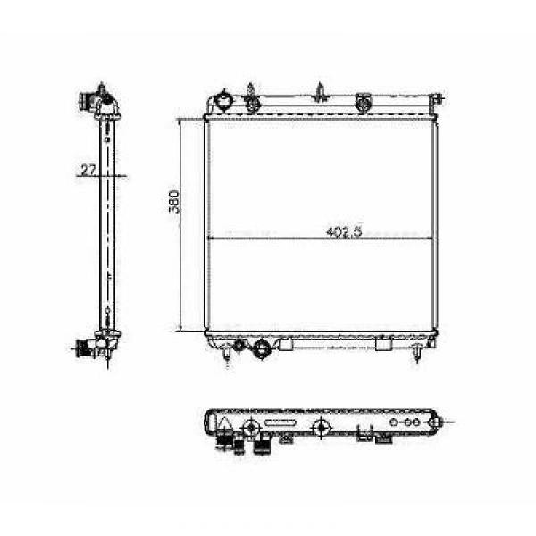 Radiator CITROEN C3 02->> 380x402x26. 1.4I-8V +/-AC