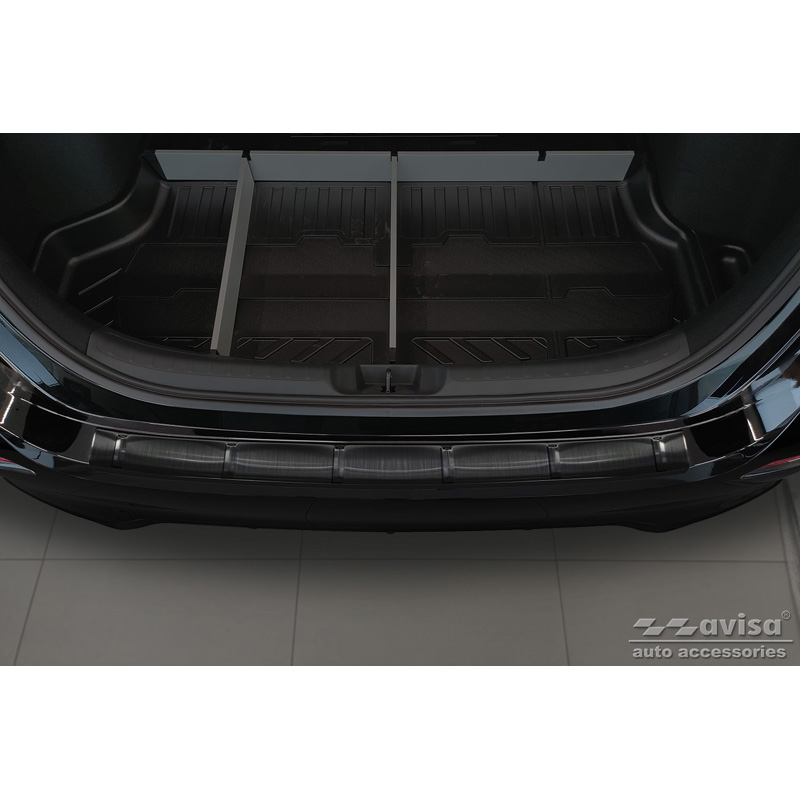Black Stainless Steel Rear bumper protector  Honda Civic XI HB 2022- 'Ribs'