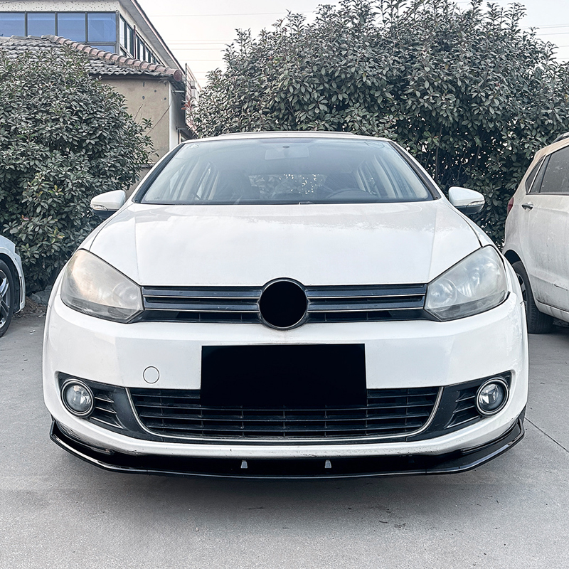 Front spoiler lip  Volkswagen Golf VI 2008-2012 excl. GTi/R (Glossy Black ABS)