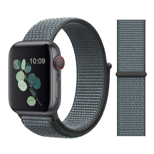 Apple watch nylon loop sport band - Grijs Tint