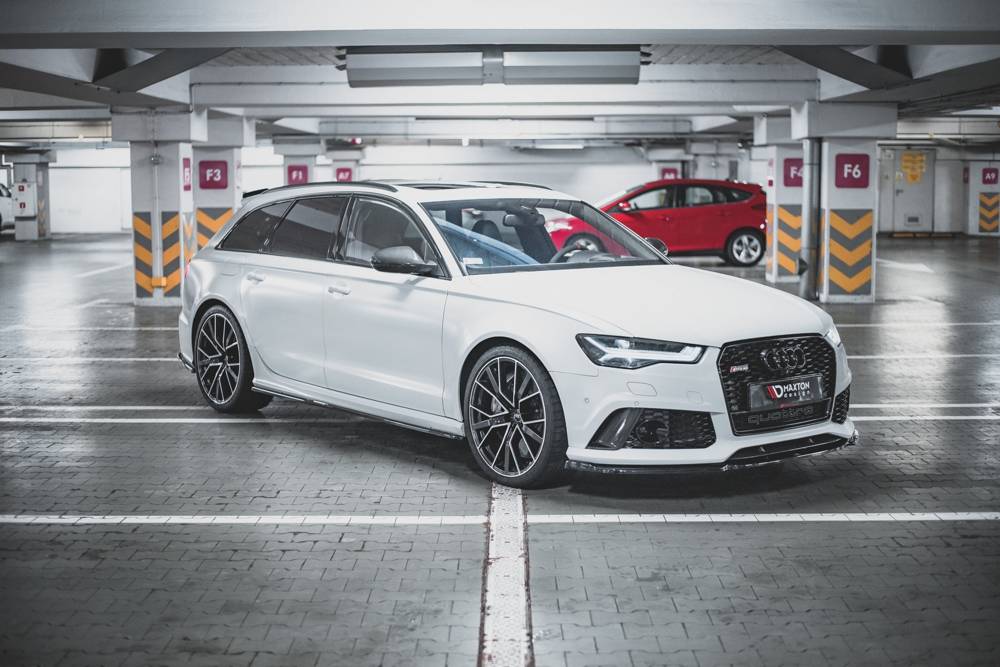 Voorspoiler V.3 Audi RS6 C7 Maxton Glans Zwart