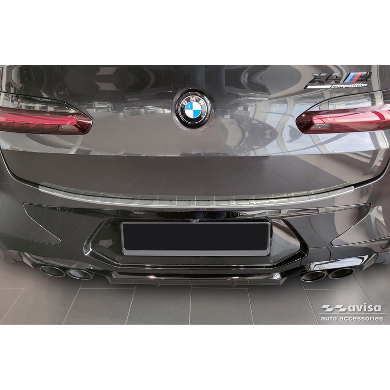 Stainless Steel Rear bumper protector  BMW X4 G02/F98 M Competition Facelift 2021- 'Ribs'