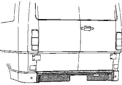 plaat onder achterbumper Mercedes W601/W602, 207D, 1977 -