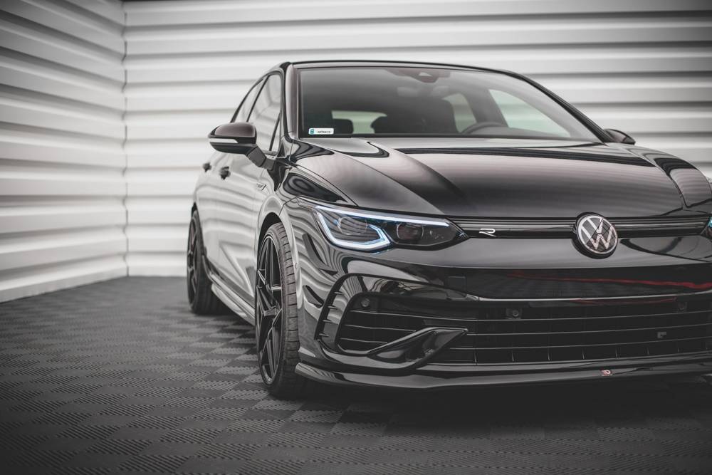 Voorspoiler V.5 Volkswagen Golf 8 R Maxton Glans Zwart