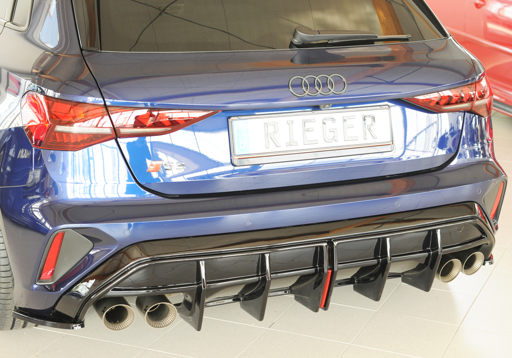 Achterdiffuser Audi A3 (GY) – 06.24- glans zwart