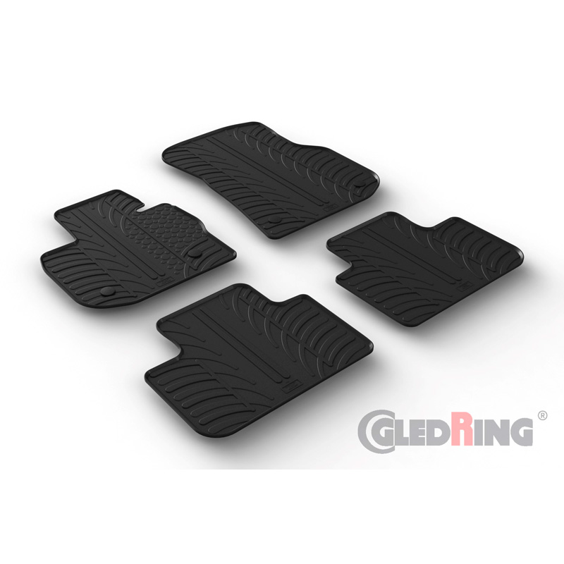 Rubber car mats set  BMW X4 (G02) 2018- (T profile 4-pieces + mounting clips)